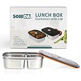 SOHIDA Electric Lunch Box Dual Compartment Container with Lid, Removable Replacement Tray, Easy to Clean, Dishwasher Safe (Only for 1.5L Electric Lunch Box)