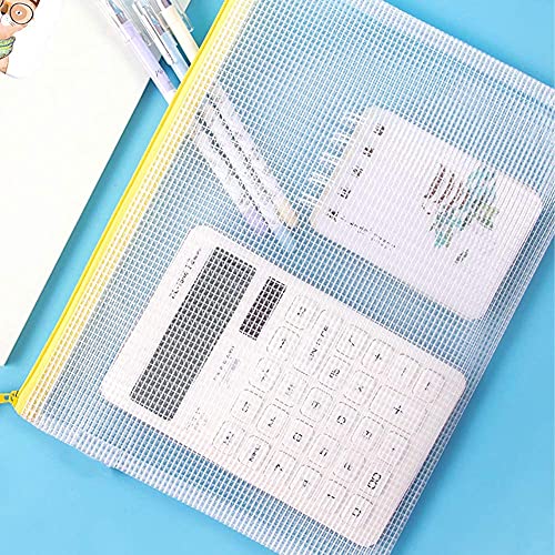 Koogel Zipper File Bags, 12Pcs Plastic Zip Envelopes Multiple Sizes Plastic Document Bags for School and Office Supplies A4 A5 A6 B4 B5 B6