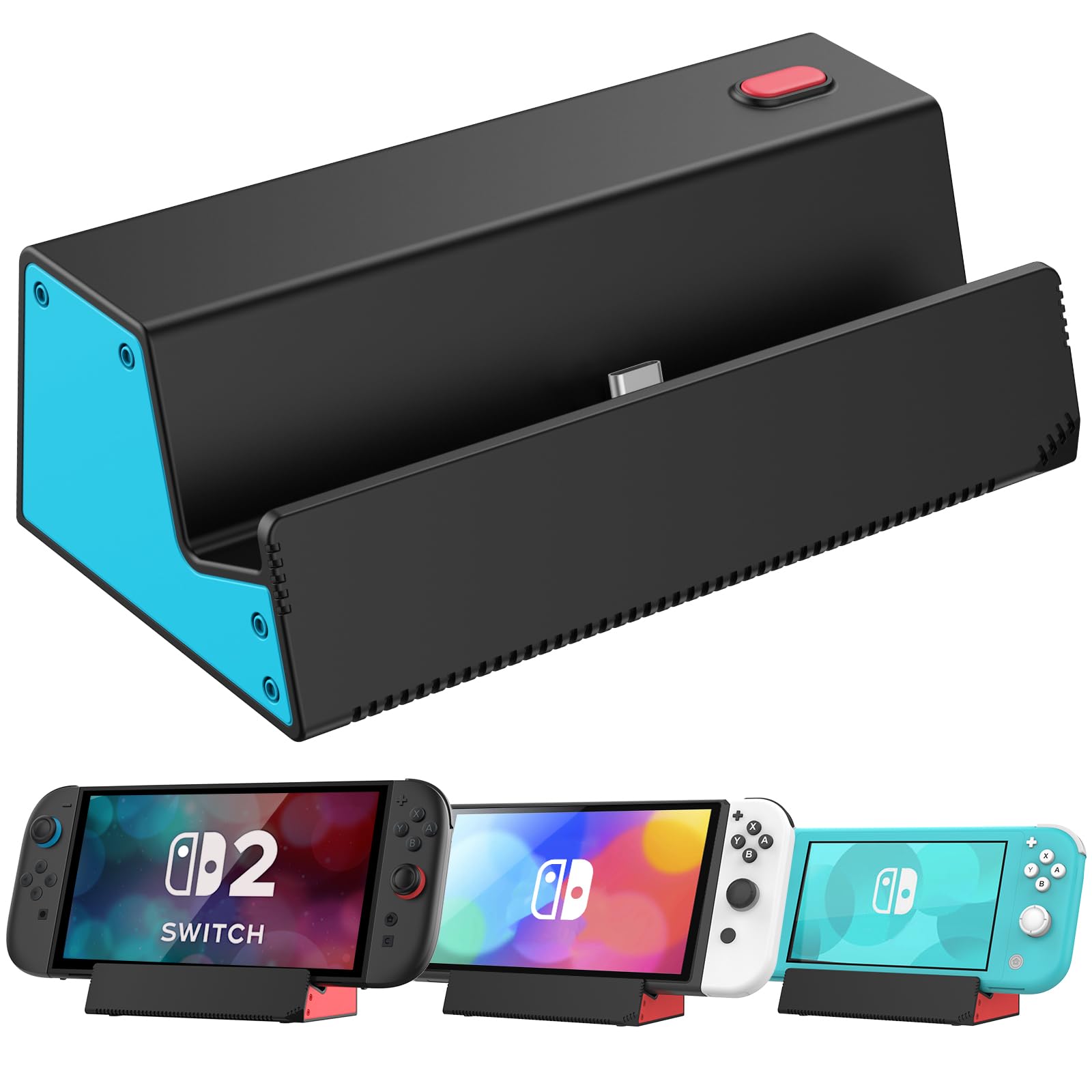 HEIYING Switch Ladestation für Nintendo Switch 2 /OLED/Lite, Ladestation mit Standard USB-C Anschluss für Einfaches Aufladen der Konsole