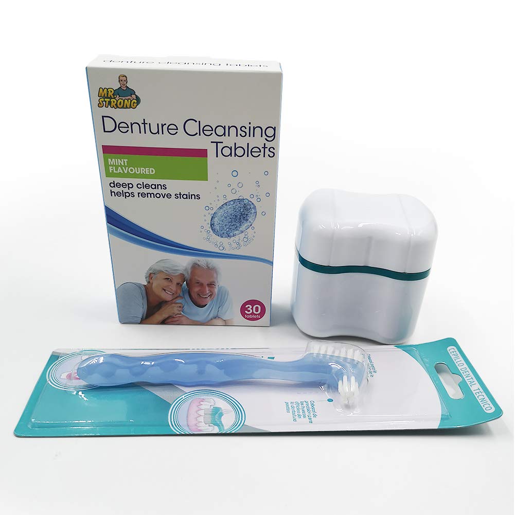 Denture Cleaning Tablets Mugs  : Efferdent Denture Cleanser Tablets, Complete Clean, 252 Tablets, Multicolor.