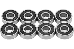 ZWZRFMZHML 8Pcs 608RS ABEC 9 Ball Bearings Skateboard Bearings, Double Rubber Sealed Shielded Miniature Deep Groove Bearings,