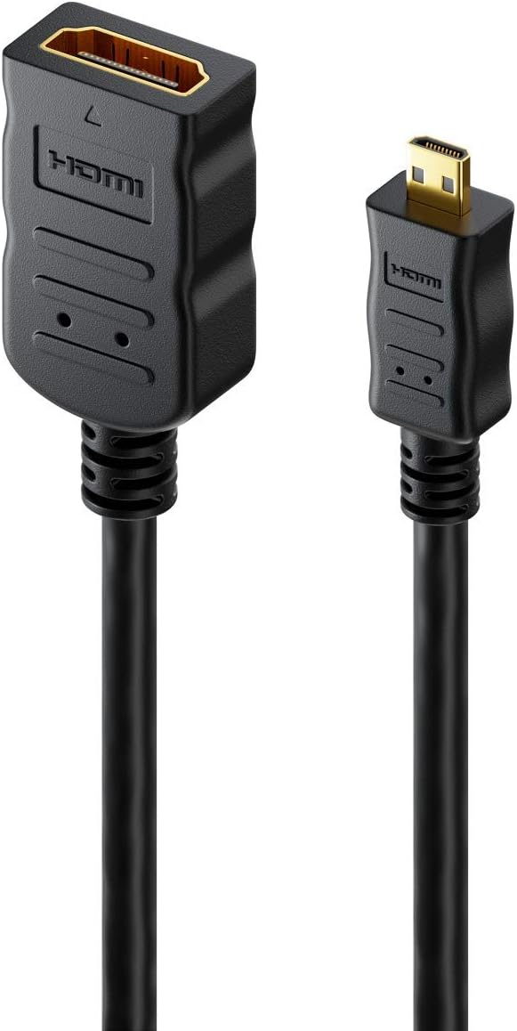 deleyCON Micro HDMI Adapter Cable Portsaver Micro HDMI Connector on HDMI Jack - Audio Video Transmission 4K UHD 2160p FULL HD 1080p - Image 3