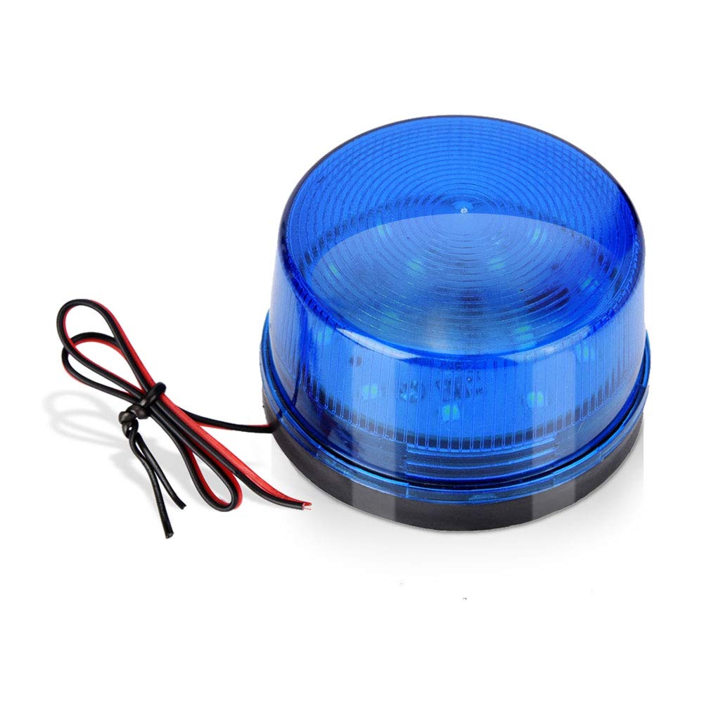 Emergency Warning Light, Blue 12v Led Emergency Alarm Strobe Light, Silent, High Brightness