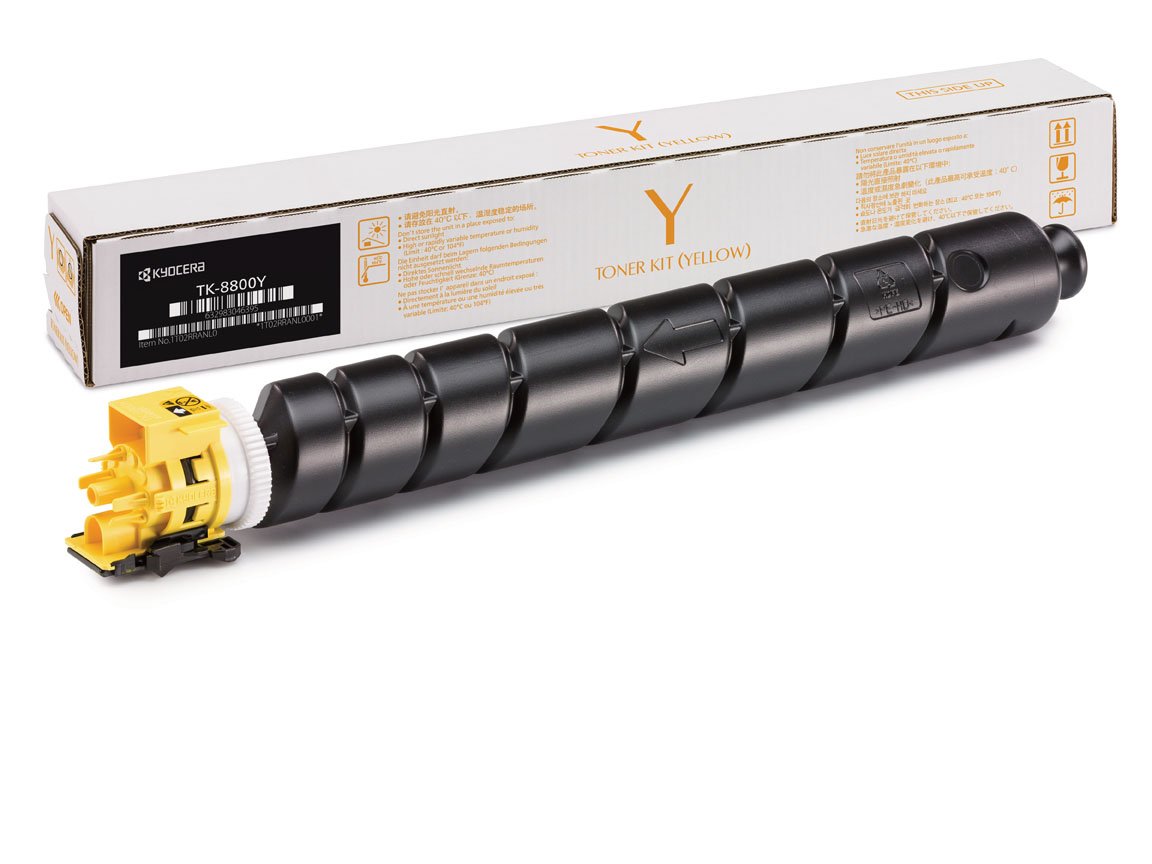 Kyocera TK-8800Y Laser Toner Yellow Original Premium Printer Cartridge 1T02RRANL0 for Ecosys P8060cdn One Size
