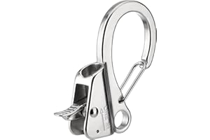 Turnirace Boat Anchor Hook, Stainless Steel Adjustable Sliding Rope Holder, Knotless Quick Release Marine Line Clip for 3/8" - 5/8" Lines, Max. 8500 lbs Capacity (1 Pack)