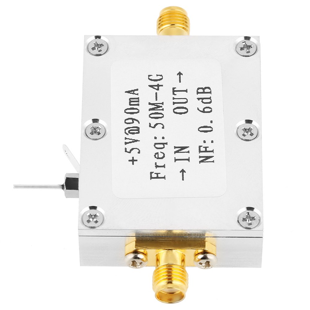 Keenso 1pc Low Noise Amplifier Module, LNA 50M-4GHz NF=0.6dB 19dB Typical Gain RF FM HF VHF/UHF Ham Radio -110dBm