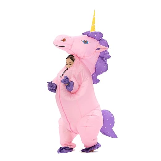 JYZCOS Inflatable Unicorn Costume Pony Horse Halloween Fancy Dress