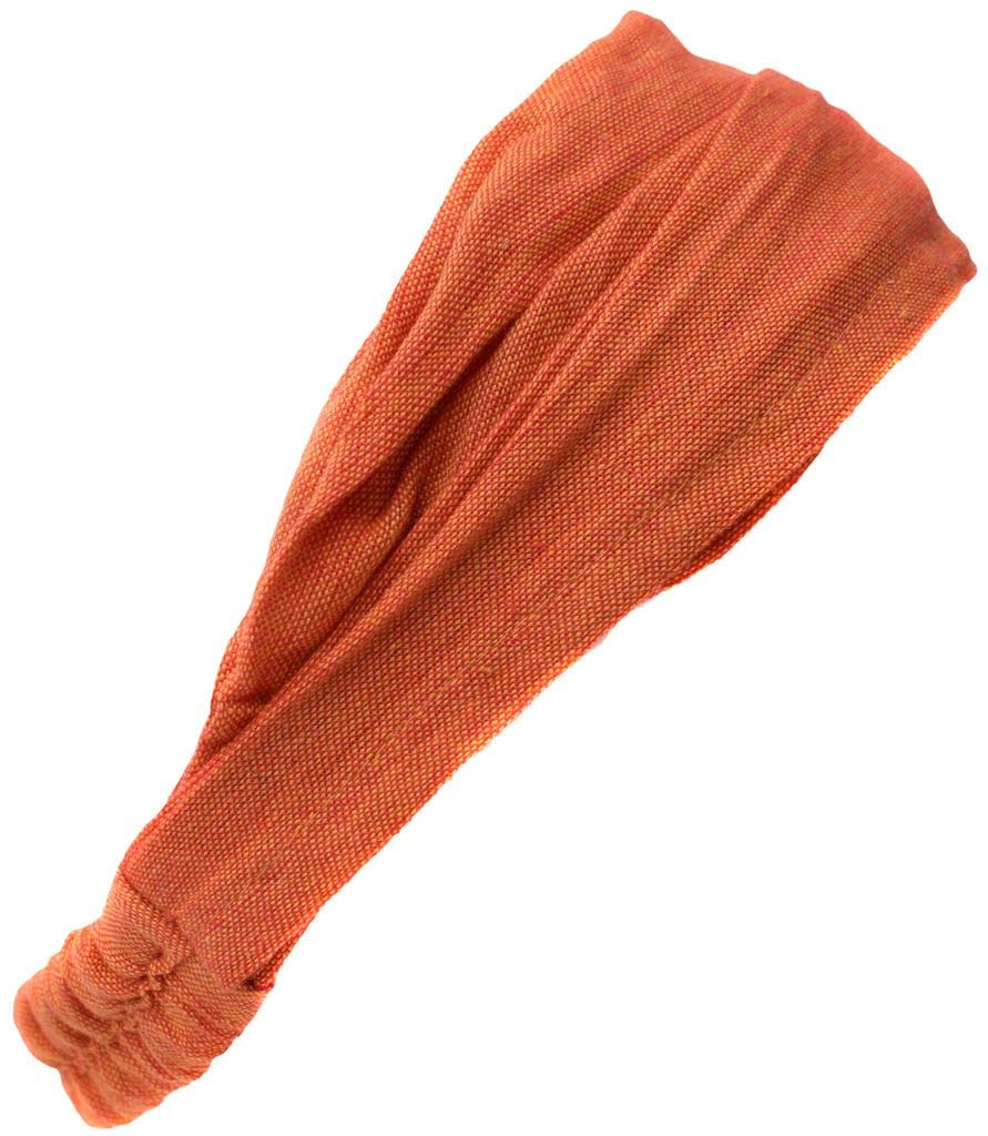 Gheri Cotton Elastic Hippie Bohemian Bandana Headband Plain Orange