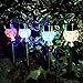 Maggift Solar Pathway Lights Diamond Glass Solar lights Outdoor Color Changing Stainless Steel Solar Garden Lights, Set of 4