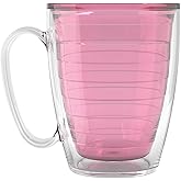 Tervis Clear & Colorful Tabletop Made in USA Double Walled Insulated Tumbler Travel Cup Keeps Drinks Cold & Hot, 16oz Mug, Pink Sand