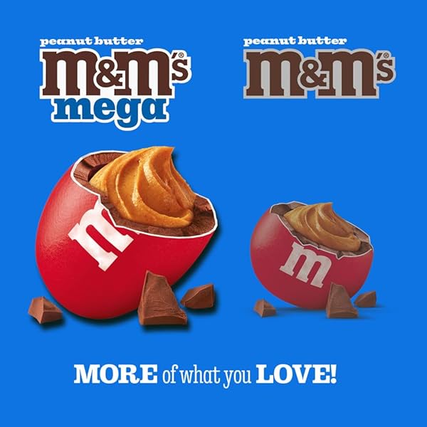 M&M’S MEGA PEANUT BUTTER CHOCOLATE CANDY, SHARING SIZE, 8.6 OZ RESEALABLE BAG