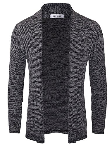 Tom's Ware Mens Classic Slim Fit Knit Open-Front Cardigan TWGG1508-GRAY-US L/XL
