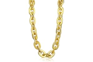 Remuuly Halloween Plastic Chain Necklace Chunky Big Fake Necklace Hip Hop Rapper Turnover Chain Costume Accessory