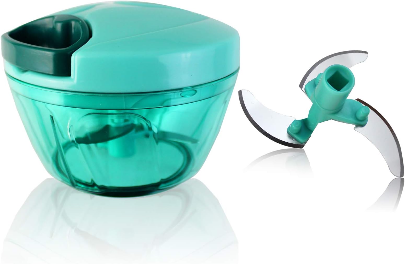 LNOCCIY New Manual Food Chopper, Compact & Powerful Hand Held Vegetable Chopper/Blender to Chop Fruits/Vegetables/Nuts/Herbs/Onions/Garlics for Salsa/Salad/Pesto/Coleslaw/Puree