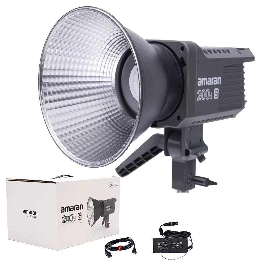 Aputure Amaran 200d S Led Video Light 200w Daylight-Balanced LED Monolight 5600K Bowens Mount LED Photography Lighting Kit with App Control for Photography,filmaking,Interviews,Live Streaming