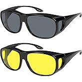 Fit Over Wrap Sunglasses Polarized Lens Wear Over Eyeglasses 100% UV Protection for Men and Women