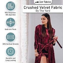 Ice Fabrics Stretch Crushed Velvet Fabric by The