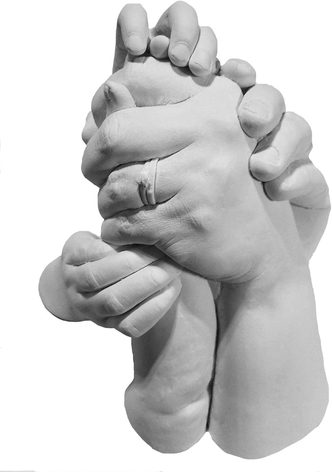 Luna Bean Keepsake Hands Casting KIT - Family Hand Mold | Clasped Group Hand Sculpture KIT & Molding KIT - Crafts for Adults & Kids DIY Anniversary Gifts (Cast up to 6 Hands)