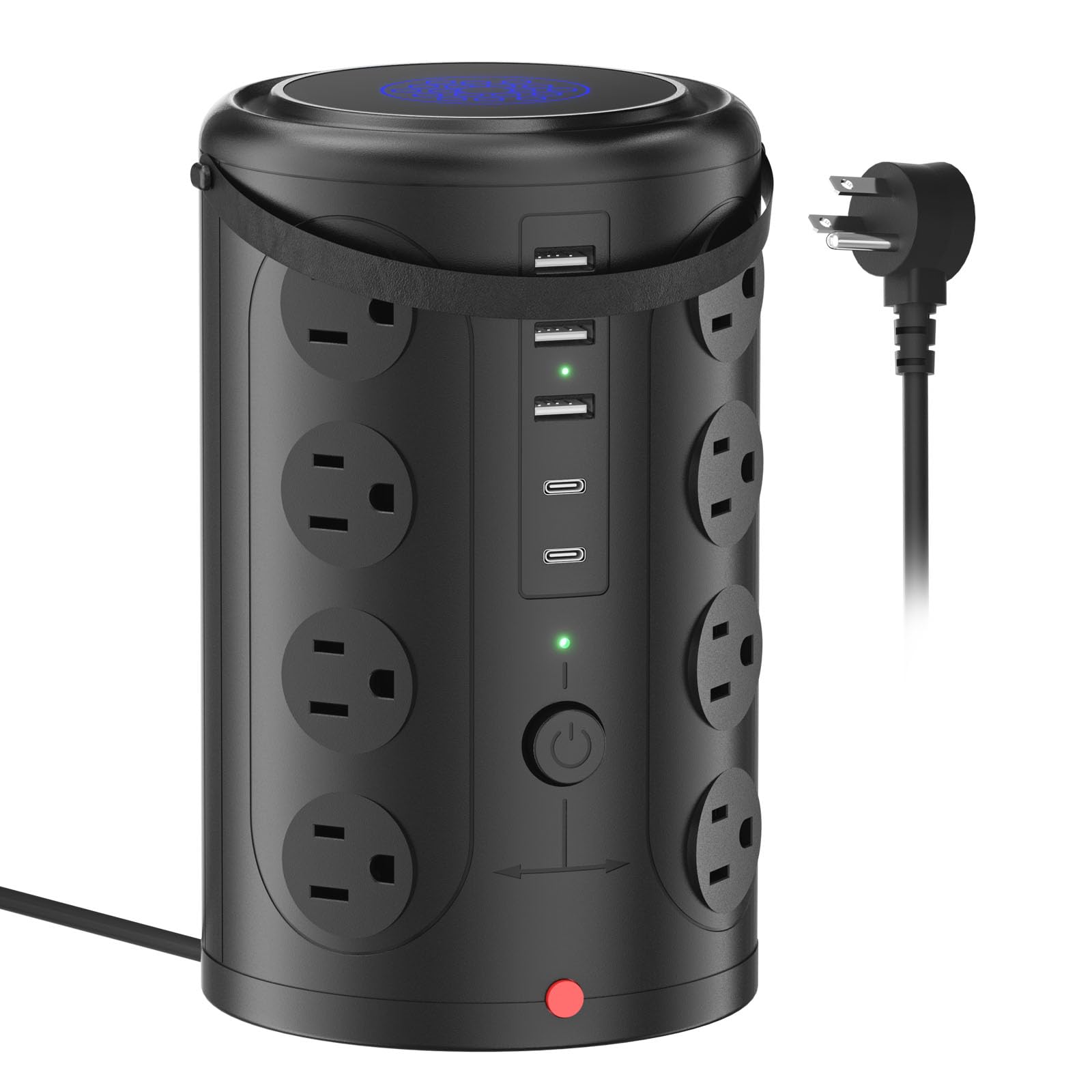 Photo 1 of Tower Surge Protector Power Strip (16 AC Outlets + 5 USB Ports Including 2 Type-C), 5FT Extension Cord, 1800J Protector Charging Tower, Essential for Home/Office/Dorm