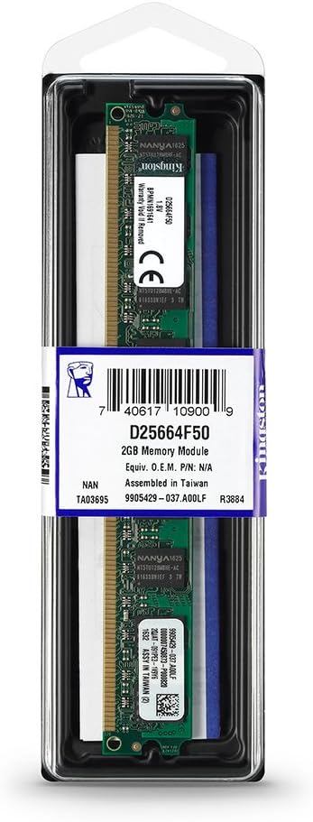 Kingston memory 2gb dimm 240pin ddr2 667mhz - cl5 - niet-gebufferd (740617109009)