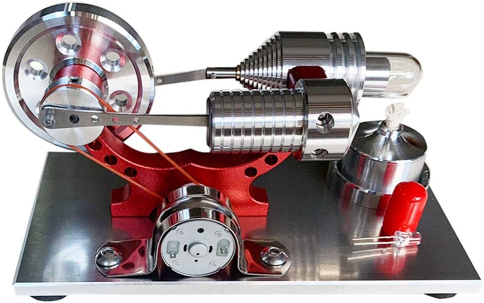 DXX Stirling Engine Kit Hot Air Physics Education Toy Motor Engine All-Metal Low Temperature
