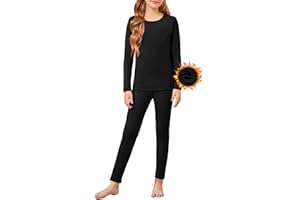 Arshiner Girls Thermal Underwear Set Long Johns Cold Weather Kids Base Layer Top Bottom