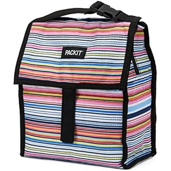 PackIt Freezable Lunch Bag with Zip Closure, Blanket Stripe