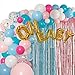 Gender Reveal Party Supplies Balloon Garland Kit - Balloon Arch Kit (Small, Big, Gold Confetti, Blue, Pink Balloons and More!), with OH BABY Foil Balloon, Tinsel Curtain, Balloon Pump, and Accessories