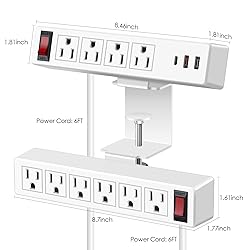 VILONG Desk Clamp Power Strip with USB, 2 in 1 Dual