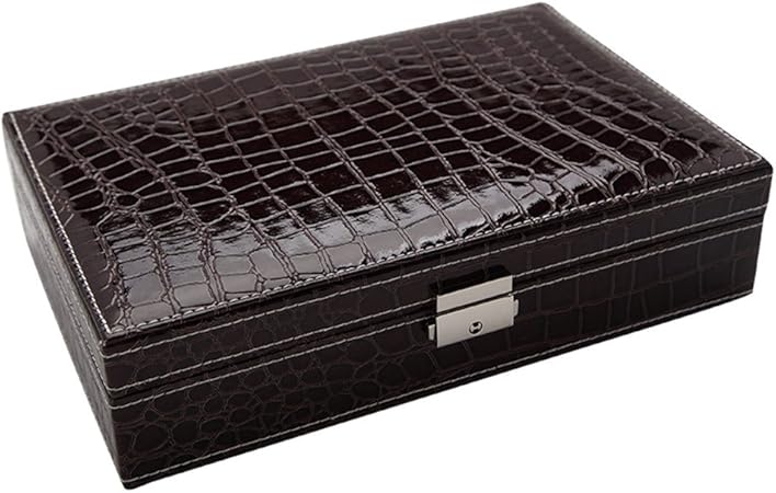 Caja de joyería de madera de estilo europeo cerradura de cassette,Café: Amazon.es: Hogar