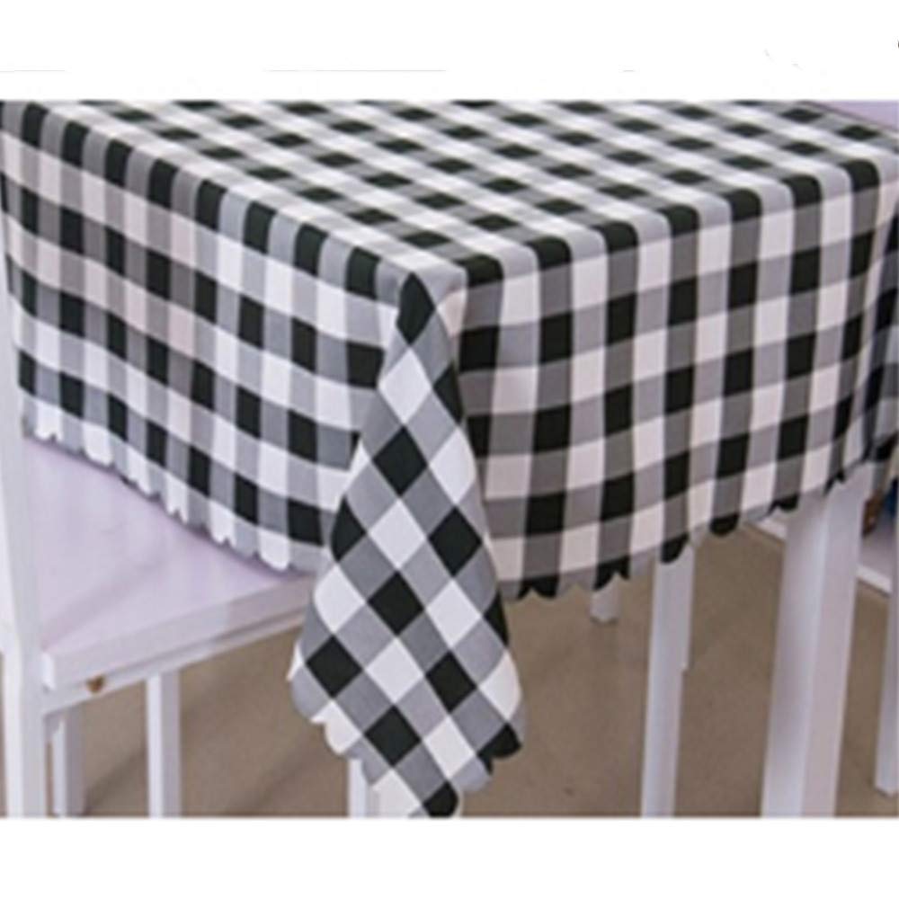 OUKEYI Black and White Plaid Square Tablecloth,36 x 36 Inch Spillproof and Washable Gingham Table Cloth,Home, Kitchen, Dinner, Parties, Indoor, Outdoor, Buffet Tablecloth, Table Cover