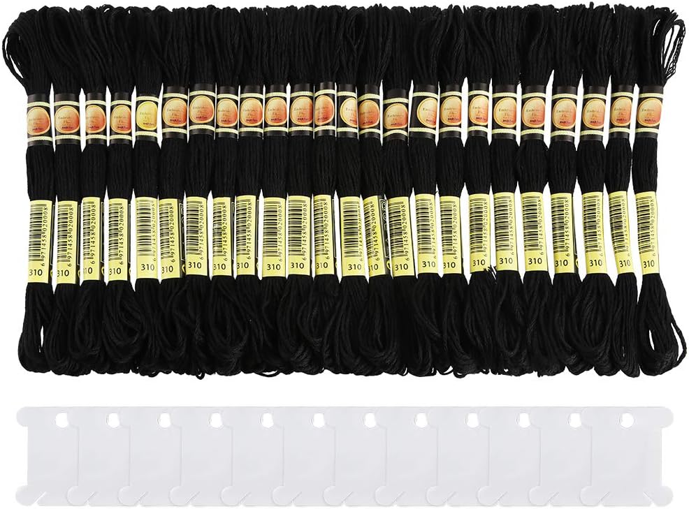 Pllieay 24 skeins black embroidery threads halloween cotton embroidery Pllieay 24 skeins black embroidery threads halloween cotton embroidery