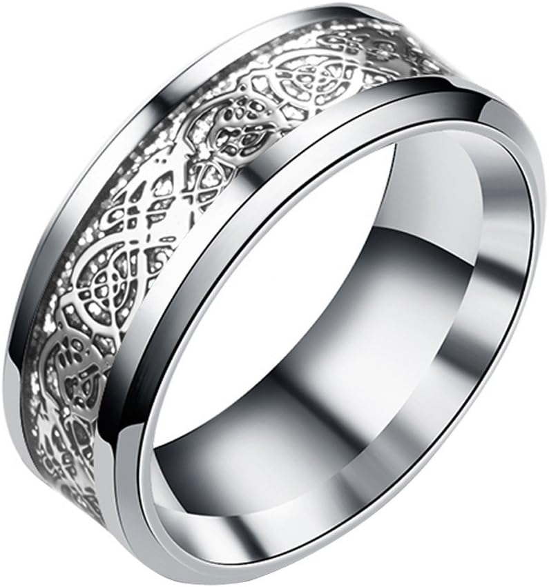 ZOUMOOL_Ring 🍁Ring Dragon Pattern Ring Bohemian Vintage Silver Stack Totem Rings Above Knuckle Rings