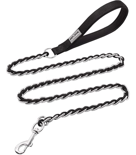 Hamilton Hundeleine Aus Kette – 4 Fuß (ca. 122 Cm) Mit Schwarzem Nylon-Griff, Robust & Sicher