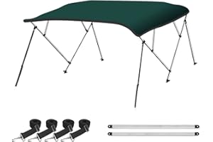 Naviskin 10 Optional Colors Available 3-4 Bow 13 Different Size Bimini Top Cover Includes Mounting Hardwares,Storage Boot with 1 Inch Aluminum Frame