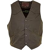 Outback Trading Men's 2155 Cliffdweller Waterproof Breathable Fleece Lined Cotton Oilskin Western Vest