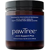 pawTree Joint &amp; Hip Support Supplement for Dogs &amp; Cats with Glucosamine, Chondroitin, MSM, Tumeric &amp; Green Lipped Mussels - Vitamins &amp; Health Essentials - All-Natural Mobility Soft Chews