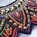 QIYUN.Z Tribal Jewelry Handmade Spiky Geometric Triangle Charm Bib Choker Necklace New