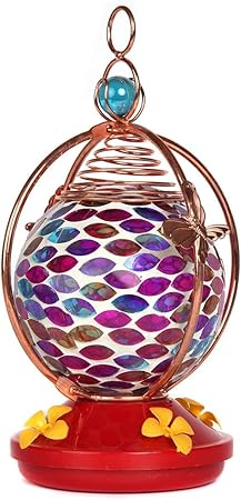 Amazon Com Lily S Home Mosaic Glass Hanging Hummingbird Feeder