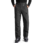 FREE SOLDIER Men's Waterproof Snow Ski Pants | Winter Skiing Snowboarding Pants with Zipper Pockets, Breathable Warm Windproof Snow Pants for Men, Insulated Pants