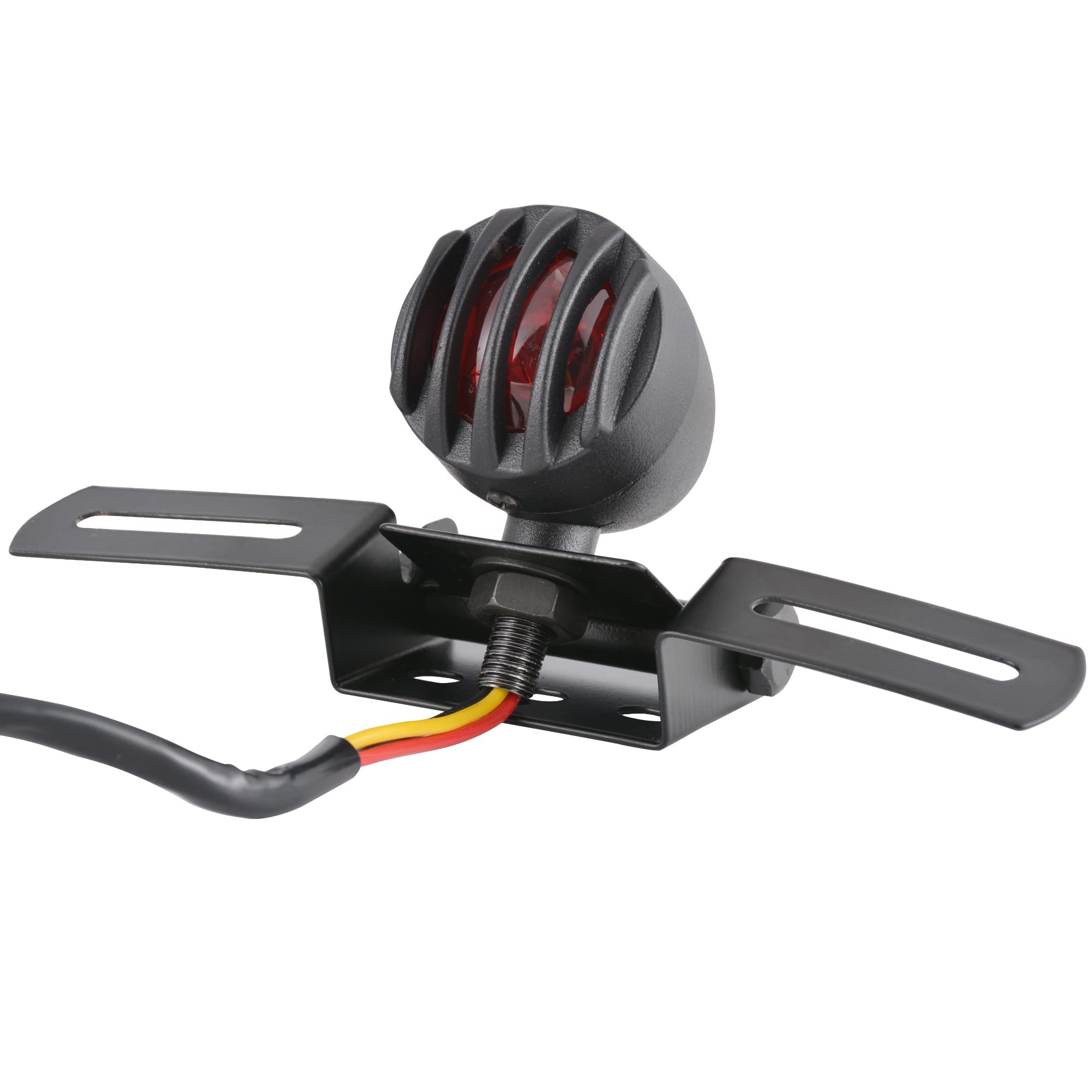 KATUR 1Pcs 12V 10W Motorcycle Tail Light Stop Licenses Brake Lamp For Chopper Bobber Cafe Racer,Bullet Steel Housing Motos Light For Harley