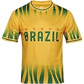 SURUIDA Fan Soccer Jersey-Brazil,Argentina,Mexico&USA Jersey,Men Football Shirt Soccer Wear for Sports Training