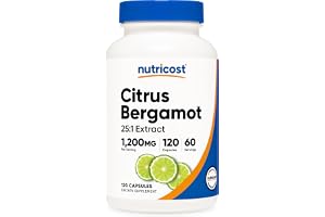 Nutricost Citrus Bergamot Capsules 1,200mg, 120 Capsules, 60 Servings | 25:1 Bergamot Extract, Gluten Free, Vegan, GMO-Free