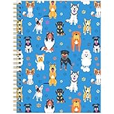 FVBAO Spiral Journal Notebook for Women,A5 College Ruled Notebooks 6"x 8.4", 120 Pages (60 Sheets) Lined Journal with Premium Thick Paper,Perfect for School Office Home(Cartoon Animal Dog)