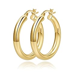 4mm Thick Gold Chunky Earrings Steling Silver Post