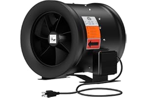 FICBXRA 12 Inch Inline Duct Fan,1900 CFM Inline Fan Duct Fan Constant Speed - Ventilation Exhaust Fan for Heating Cooling Booster, Grow Tents, Hydroponics, NSK/SKF Bearings, ETL Listed