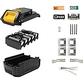 Akocire 18V 20V 4.0Ah 5.0Ah 10-Cell 18650 Battery Case Parts Cover Replacement for Dewalt DCB200, DCB201, DCB203, DCB204, DCB205 Battery Repair DIY Kit(No Battery Cell Included)