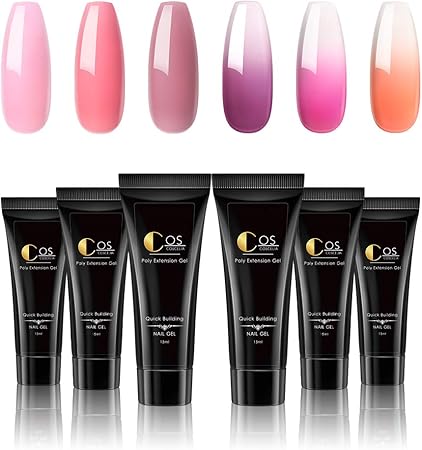 Amazon 6色セット ネイルポリジェルセット セルフネイル キット ポリゲル ジェルネイル カラー 初心者セット 3色普通なポリジェル 3色温度变化可 カメレオンポリジェル Twinkle Store ビューティー 通販