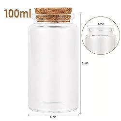 3PC100ML Empty Glass Jars with Cork Stoppers for