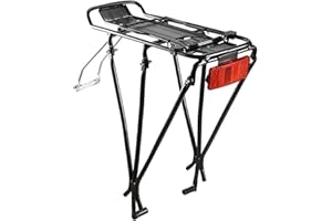 BRMYHCZ Rear Bike Cargo Rack- 220lb Aluminum Alloy Rear Adjustable Bicycle Carrier Bike Rear Rack Seat Post Bike Rack 24"-28" for Mountain Bike Shelf Bicycle Supplies Accessories